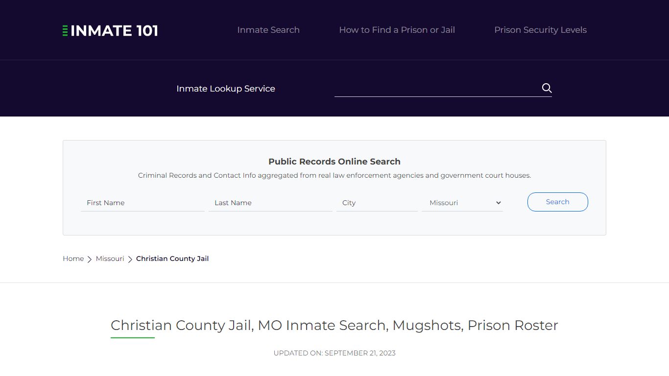 Christian County Jail, MO Inmate Search, Mugshots, Prison Roster