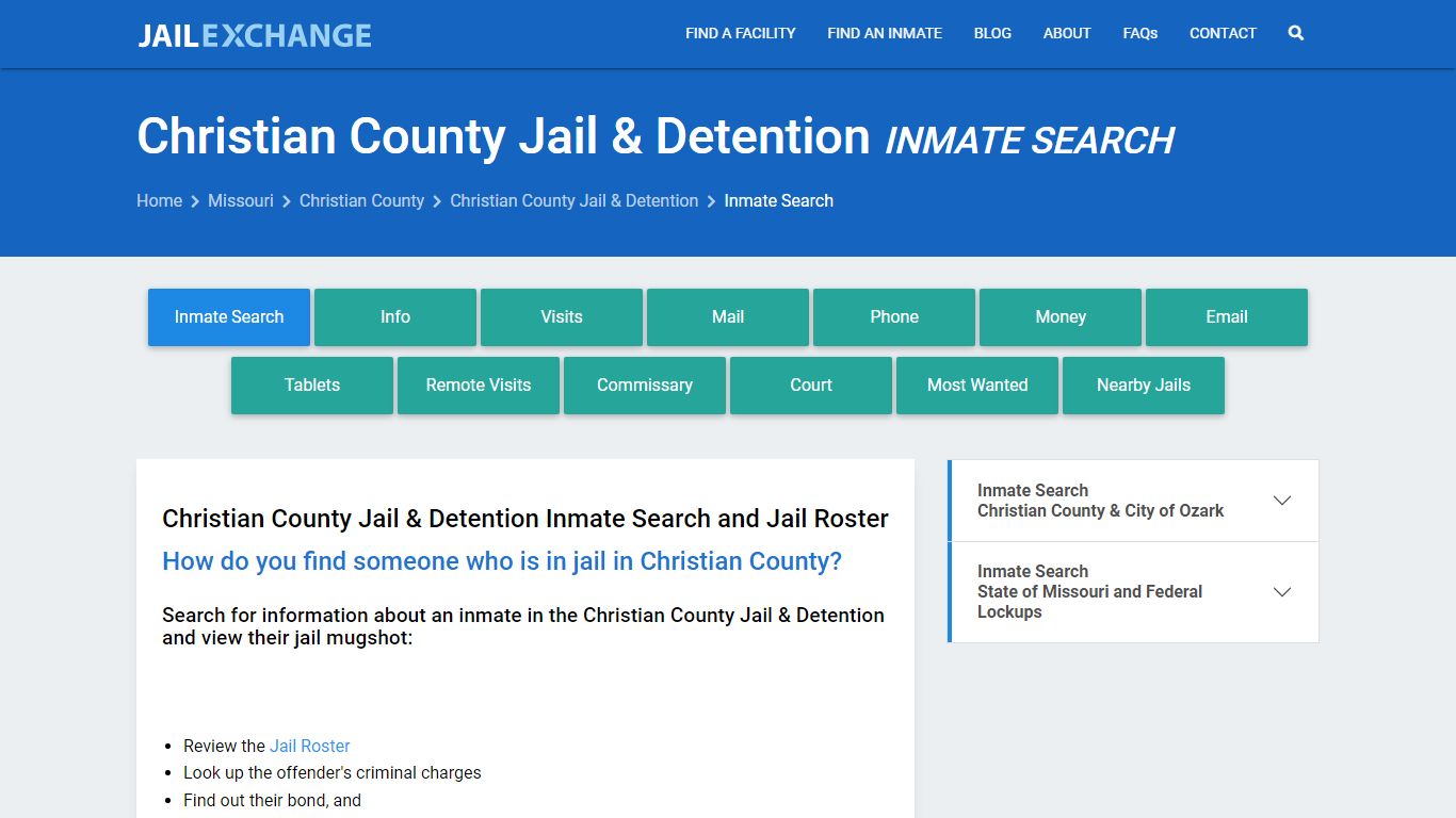 Christian County Jail & Detention Inmate Search - Jail Exchange